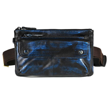 Water Resistant Canvas + Leather Hiking Riding Travel Fanny Waist Pack Small Phone Pouch For Men Women FB811-29 (1168 Brown)