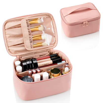 OCHEAL Makeup Bag, Portable Cosmetic Bag Black Make up Case Toiletry Bag