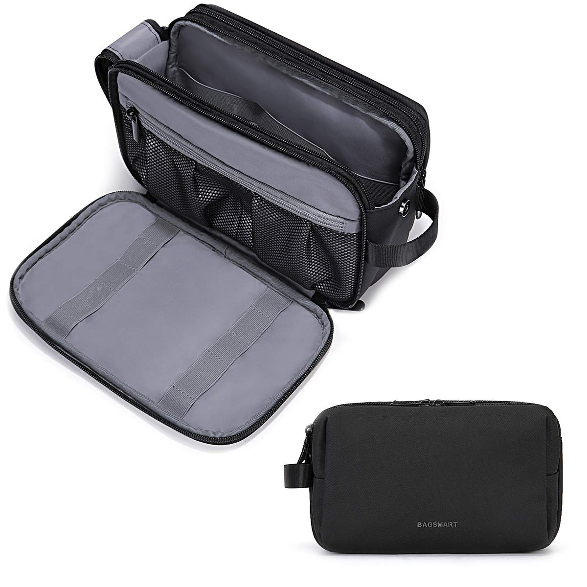 BAGSMART Toiletry Bag for Men, Travel Toiletry Organizer Dopp Kit Water-resistant Shaving Bag for Toiletries Accessories, Door Room Essentials,Pink-medium