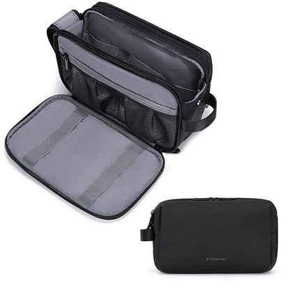 BAGSMART Toiletry Bag for Men, Travel Toiletry Organizer Dopp Kit Water-resistant Shaving Bag for Toiletries Accessories, Door Room Essentials,Pink-medium