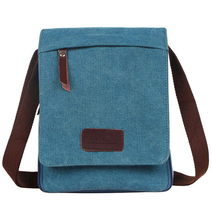 Berchirly Small Vintage Canvas Leather Messenger Crossbody Bag Pack Organizer
