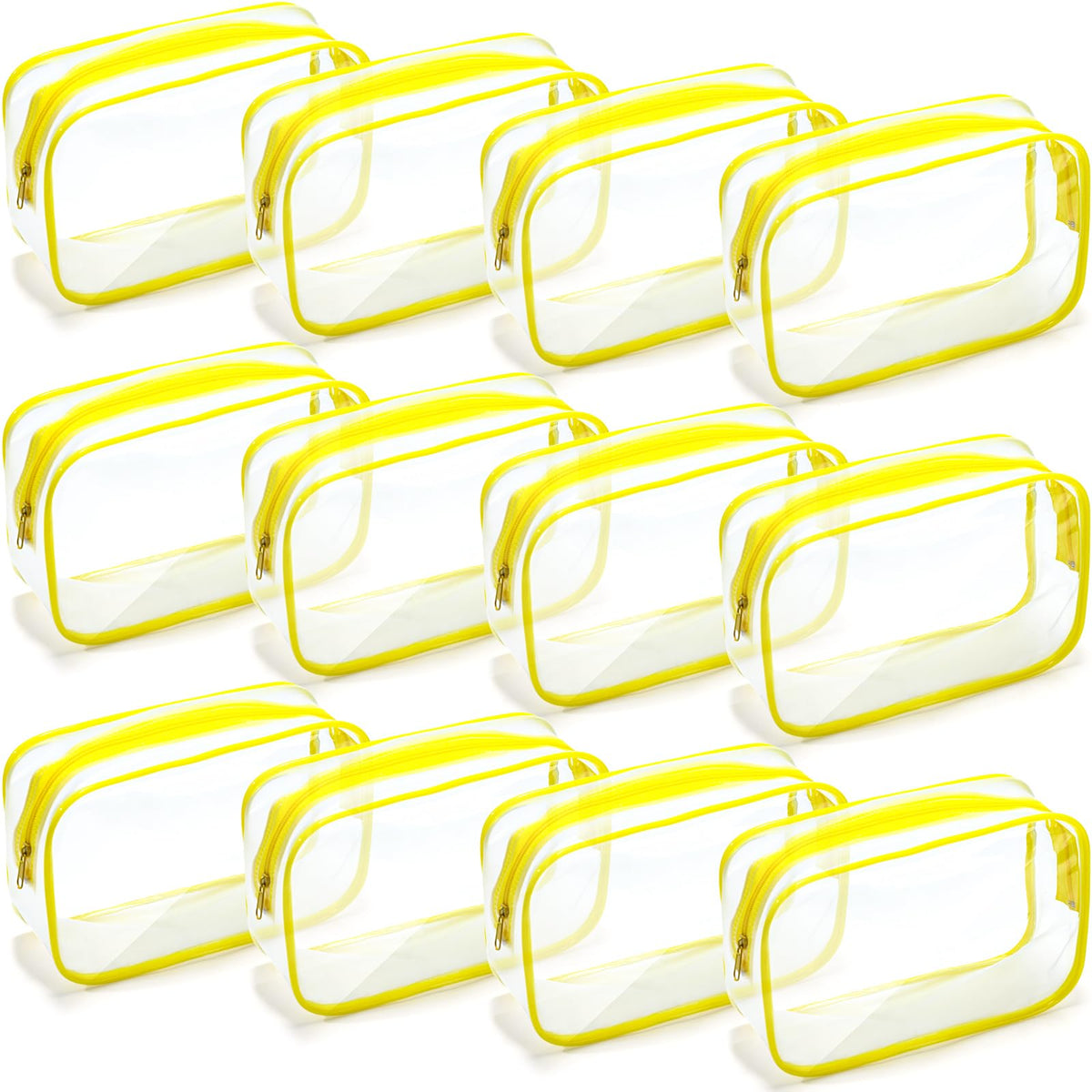 Weewooday 12 Pcs Clear Cosmetic Bags PVC Zipper,None