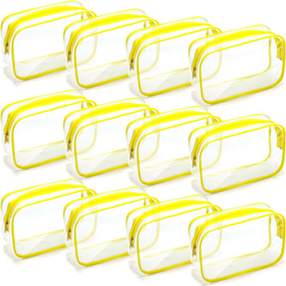 Weewooday 12 Pcs Clear Cosmetic Bags PVC Zipper,None