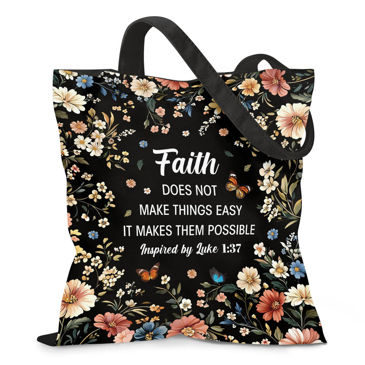 Aesthetic Canvas Tote Bag for Women - with Magnetic Snap Closure & Zipper Inner Pocket Reusable Bag for Shopping
