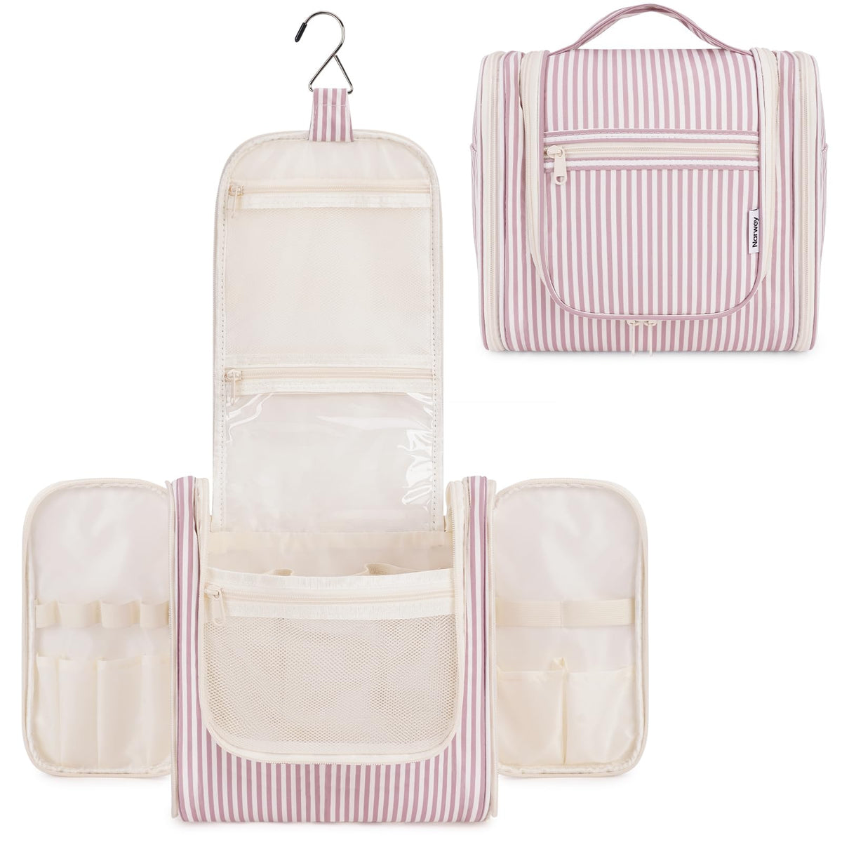 Narwey Hanging Travel Toiletry Bag for Women, Makeup Cosmetic Bag