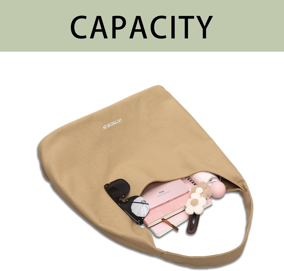 Canvas Tote Bag For Women Large Everything Bag with Pockets and Laptop Sleeve Utility Work Tote