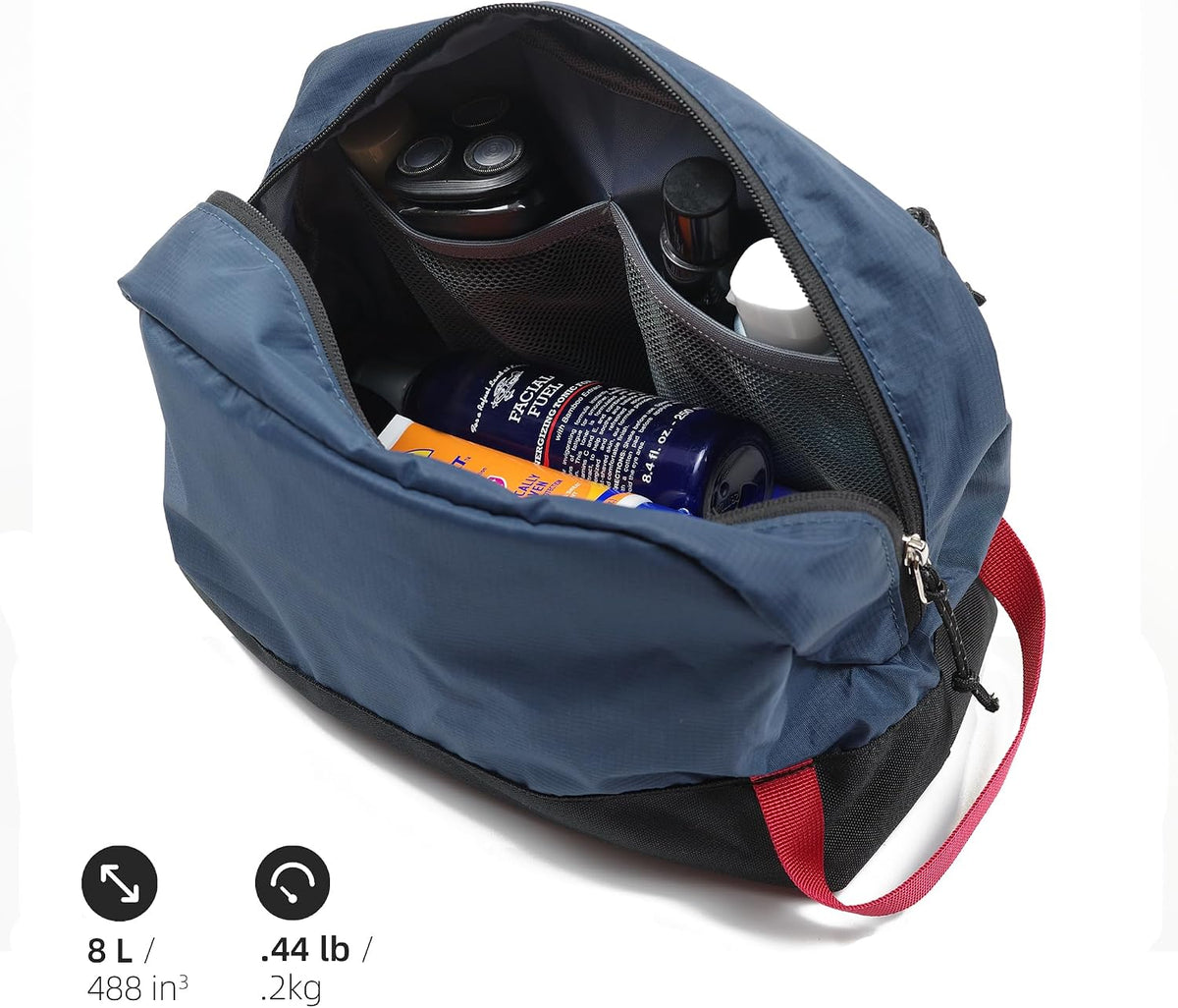 Travel Toiletry Bag 8L, Large Packing Cube with Waterproof TPU Wet/Dry Compartment