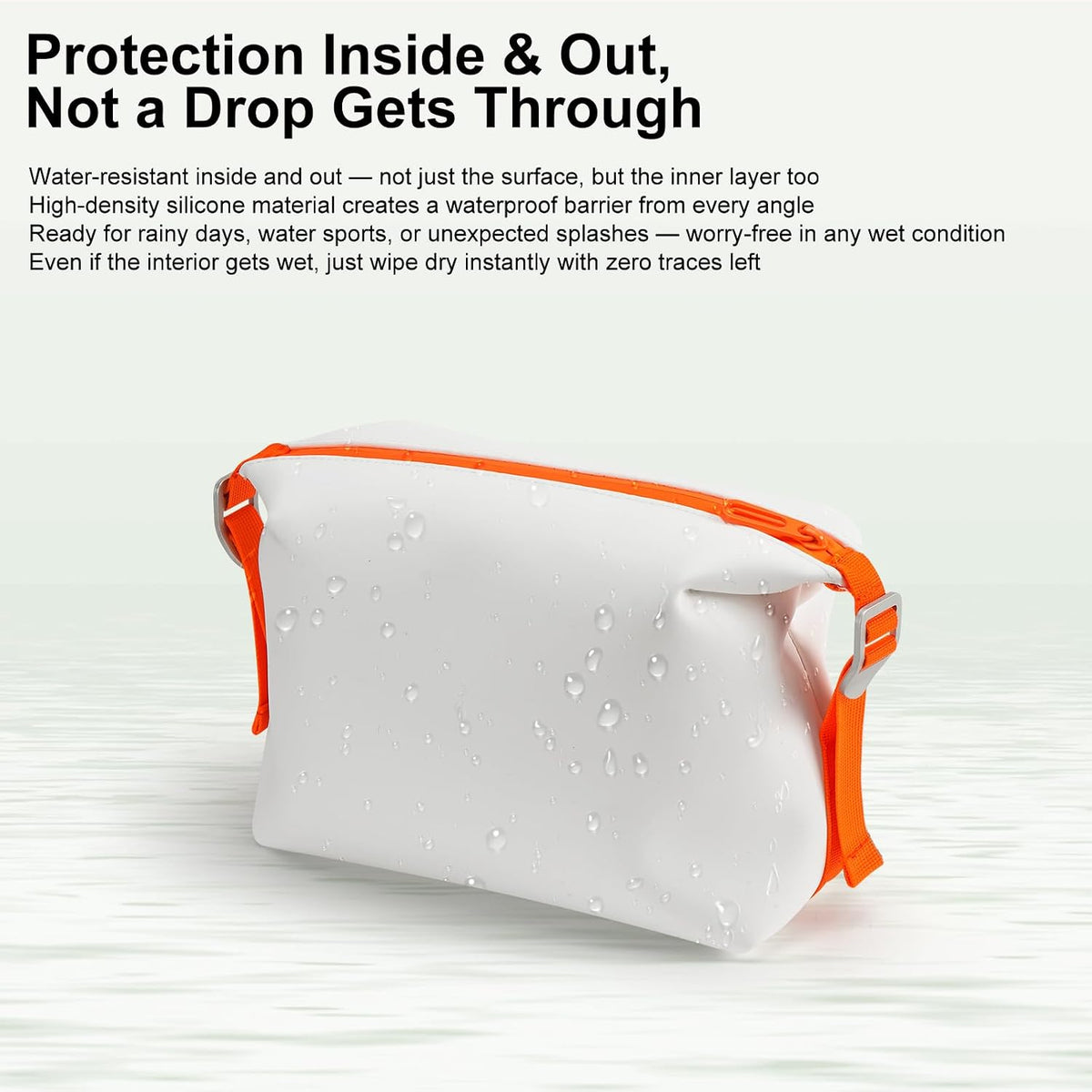 Premium Silicone Toiletry Bag for Men & Women, Compact Leak-Resistant Travel Organizer with Heavy-Duty Zipper, Easy-to-Clean Grooming Bag – Original 6"x 9.84" 4.5L,White