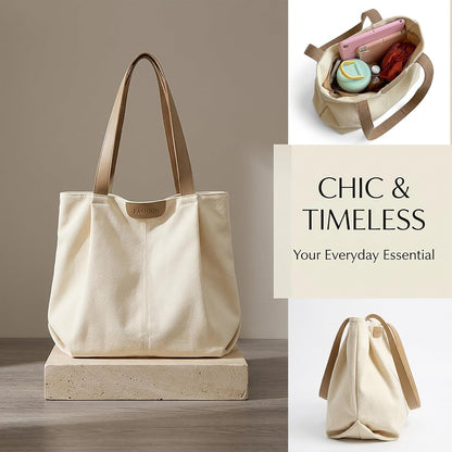 Canvas Tote Bag for Women, Shoudler Bags Mom Mama Mother Bag Large Handbags for Travel, Work,Shopping