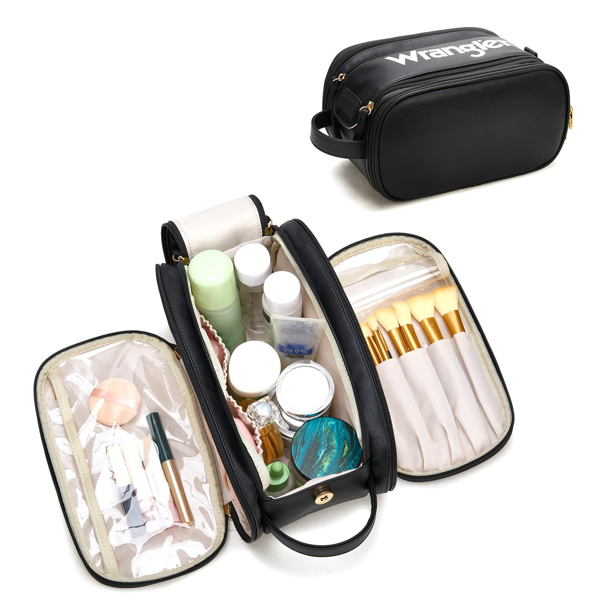 Wrangler Large Makeup Bag Travel Toiletry Bag Portable Cosmetic Bag