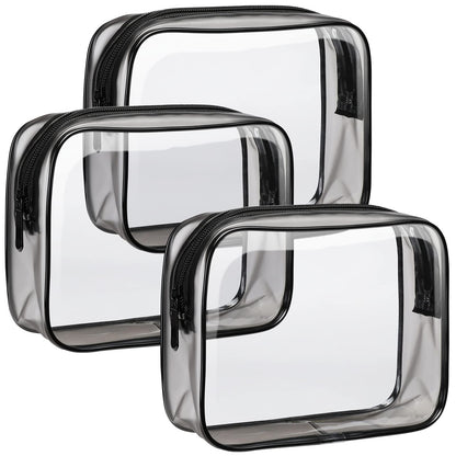 F-color TSA Approved Toiletry Bag - Clear Makeup Bag, 5 Pack, 5 Colors