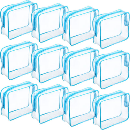 Weewooday 12 Pcs Clear Cosmetic Bags PVC Zipper,None