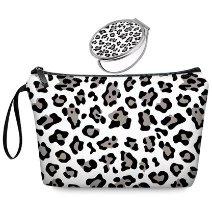 Initial G Bride Gifts for Women – Personalized Letter G Travel Makeup Bag Set with Mirror, Monogram G Cosmetic Pouch for Bridesmaid Maid of Honor Wedding Bridal Shower