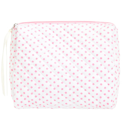 Quilted Makeup Bag for Women, Travel Cosmetic&Toiletry Bag,Gauze Heart