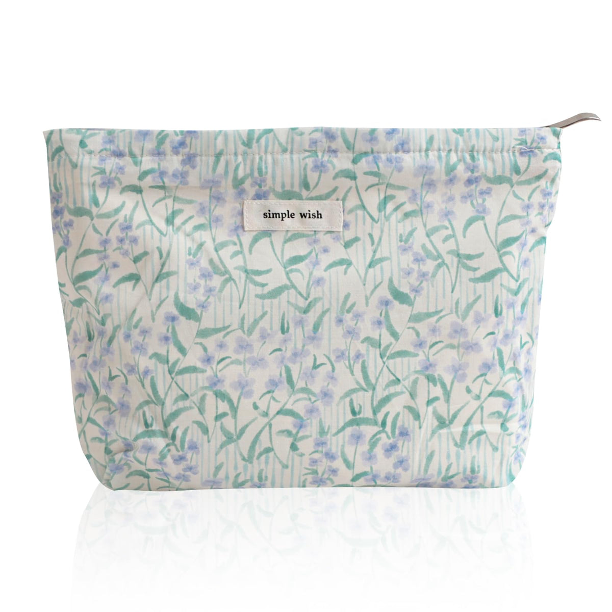 Wudygirl Makeup Bag for Women Travel Cosmetic Bag 10.5"x7.5" Beige