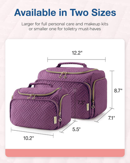 BAGSMART Travel Toiletry Bag for Women, Cosmetic Bag Makeup Bag Organizer with Handle, Travel Bag for Toiletries, Travel Accessories, Full Sized Container