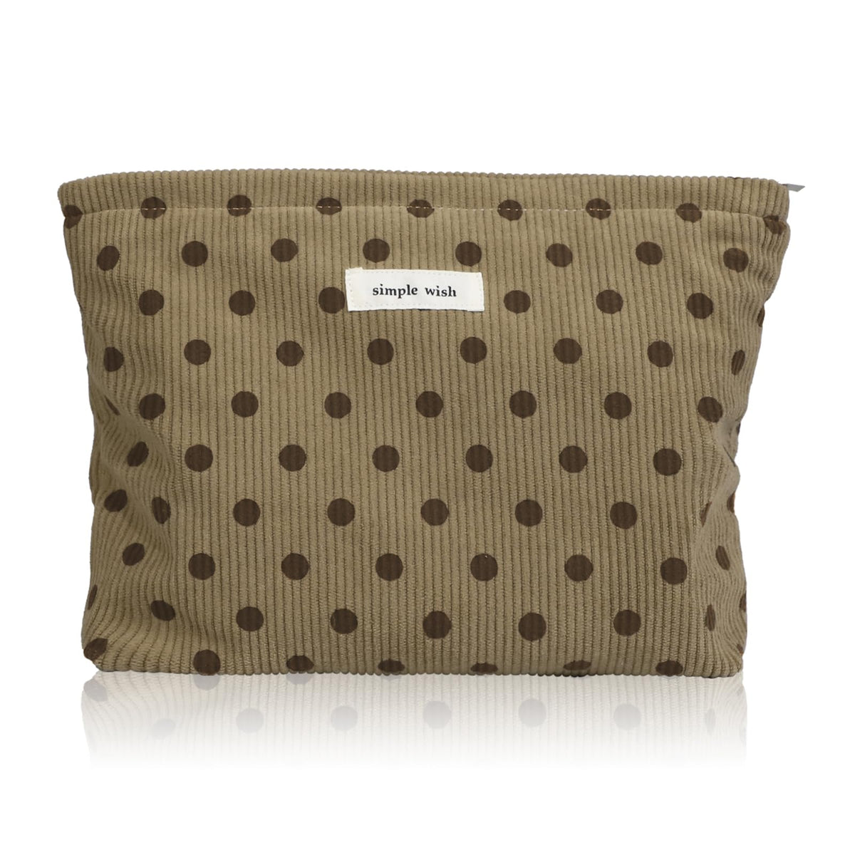 Wudygirl Makeup Bag for Women Travel Cosmetic Bag 10.5"x7.5" Beige