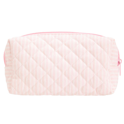PAZIMIIK Small Quilted Makeup Bag,Zipper Cosmetic Pouch,Grey Floral