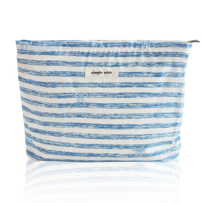 Wudygirl Makeup Bag for Women Travel Cosmetic Bag 10.5"x7.5" Beige