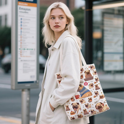 Aesthetic Canvas Tote Bag for Women - with Magnetic Snap Closure & Zipper Inner Pocket Reusable Bag for Shopping