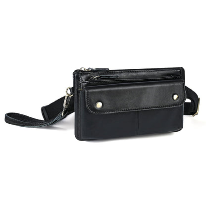 Water Resistant Canvas + Leather Hiking Riding Travel Fanny Waist Pack Small Phone Pouch For Men Women FB811-29 (1168 Brown)