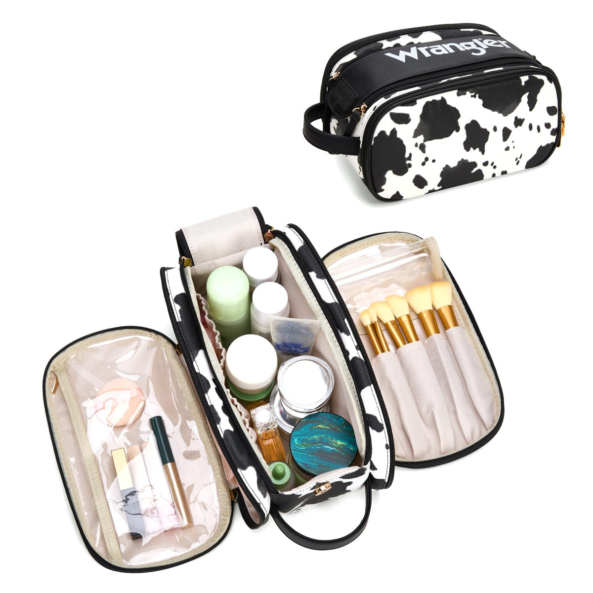 Wrangler Large Makeup Bag Travel Toiletry Bag Portable Cosmetic Bag