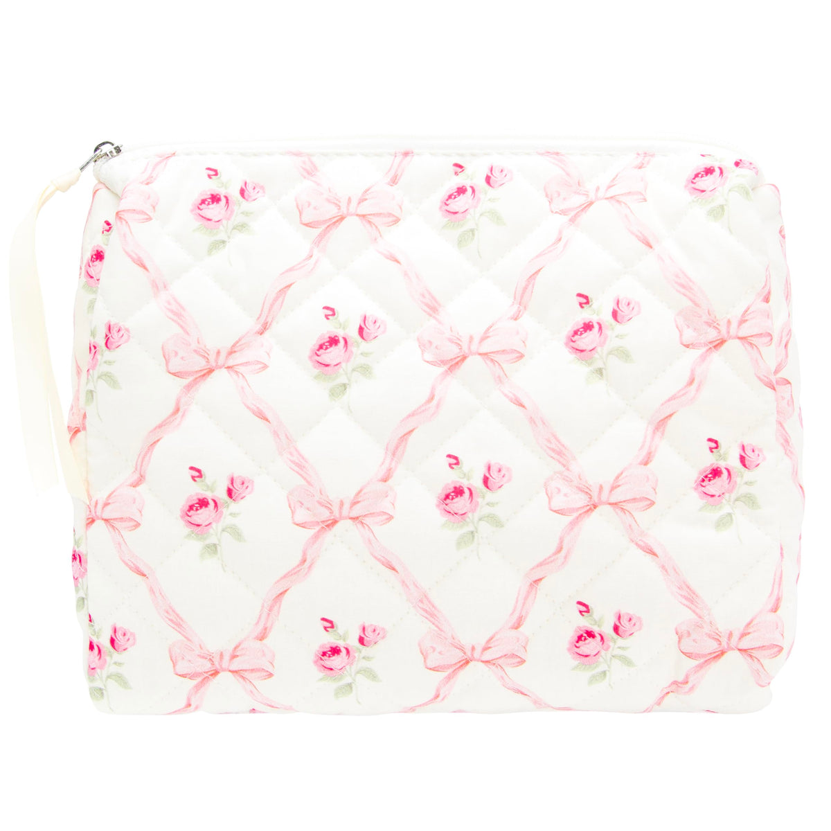 Quilted Makeup Bag for Women, Travel Cosmetic&Toiletry Bag,Gauze Heart