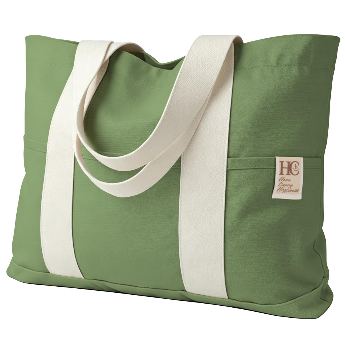 Large Reusable Grocery Bags with Pockets, Heavy Duty Canvas Tote.