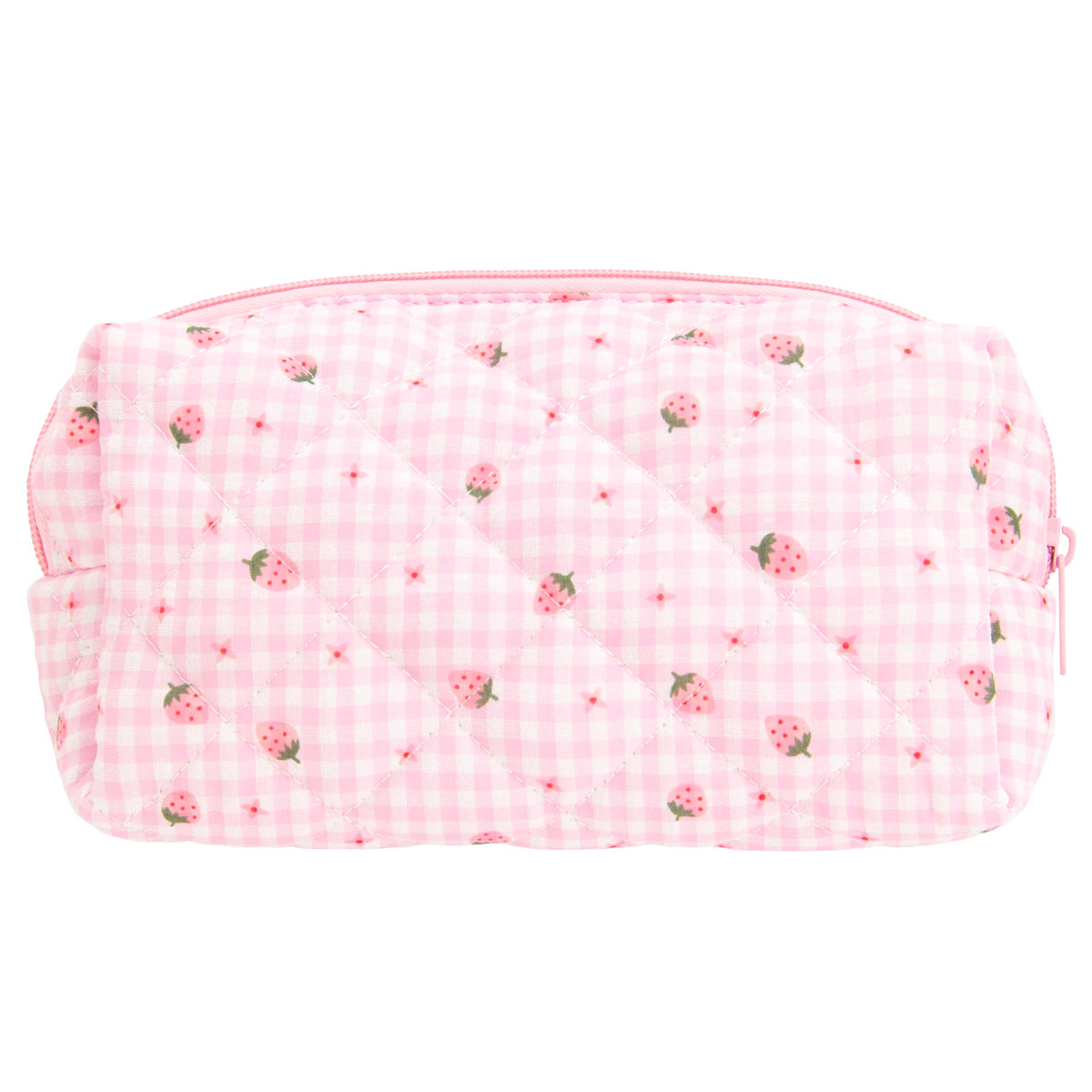PAZIMIIK Small Quilted Makeup Bag,Zipper Cosmetic Pouch,Grey Floral