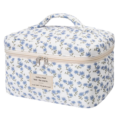 Gosect Large Makeup Bag, Cute Cosmetic Bag for Women Girls, Floral Coquette Aesthetic Toiletry Bag, Travel Make Up Organizer Bag (BDLH)