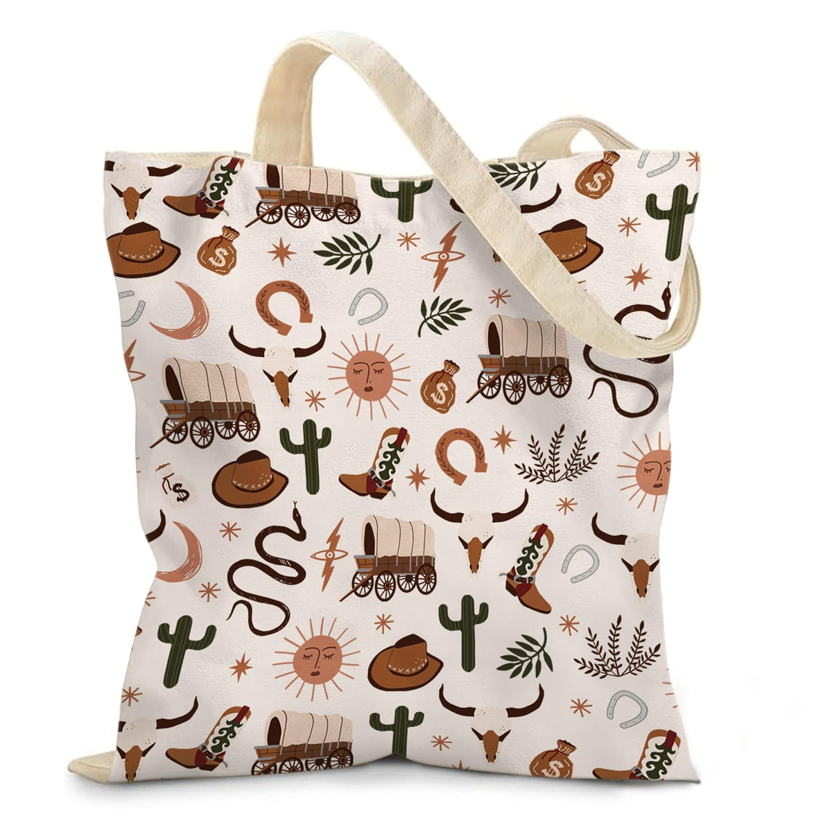 Aesthetic Canvas Tote Bag for Women - with Magnetic Snap Closure & Zipper Inner Pocket Reusable Bag for Shopping