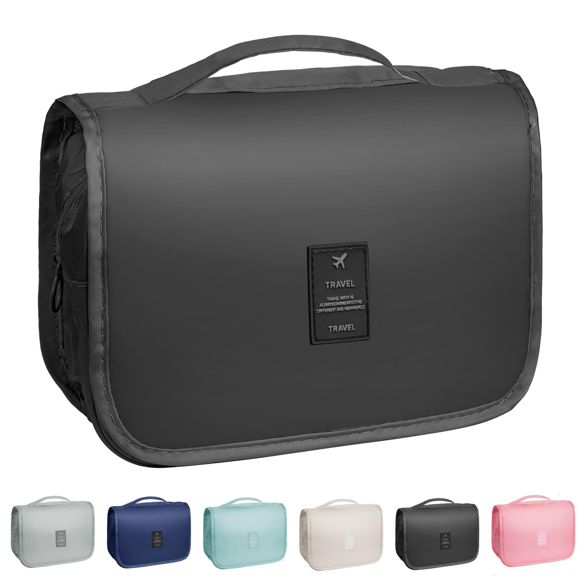 Toiletry Bag Travel Bag with Hanging Hook, Waterproof Shower Bathroom Hanging Toiletry Bag for Men Women,Small Multifunctional Makeup Cosmetic Bag,Portable Toiletries Bag Travel Organizer (Grey)