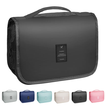 Toiletry Bag Travel Bag with Hanging Hook, Waterproof Shower Bathroom Hanging Toiletry Bag for Men Women,Small Multifunctional Makeup Cosmetic Bag,Portable Toiletries Bag Travel Organizer (Grey)