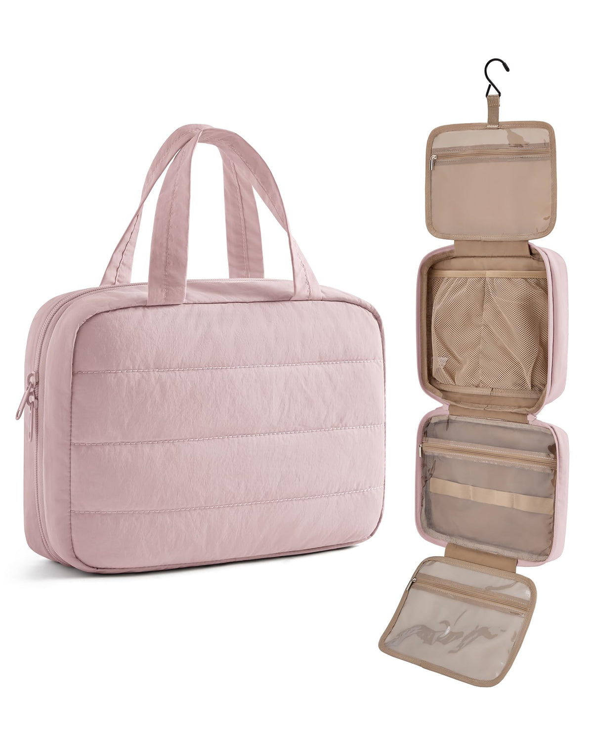 LIGHT FLIGHT Travel Toiletry Bag - Hanging Makeup Organizer for Women & Men
