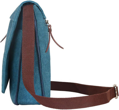 Berchirly Small Vintage Canvas Leather Messenger Crossbody Bag Pack Organizer