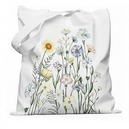 Funny Animal Canvas Bag, Christian Inspirational Tote Bag, Boho Watercolor Floral Butterfly Canvas Bag
