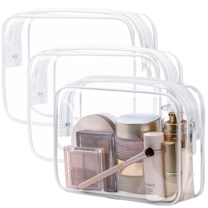 PACKISM TSA Approved Toiletry Bag - Clear Makeup Bag for Travel, Rose Pink