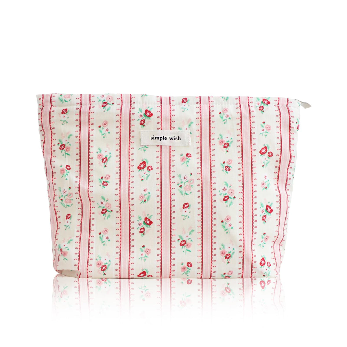 Wudygirl Makeup Bag for Women Travel Cosmetic Bag 10.5"x7.5" Beige