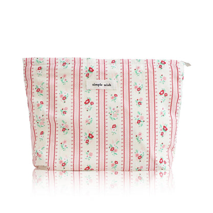 Wudygirl Makeup Bag for Women Travel Cosmetic Bag 10.5"x7.5" Beige