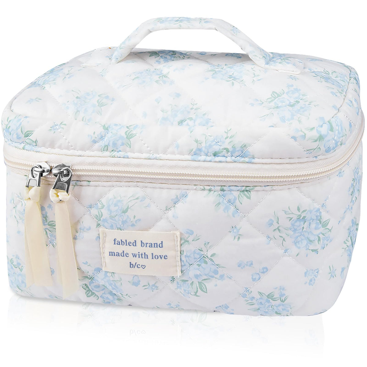 Gosect Large Makeup Bag, Cute Cosmetic Bag for Women Girls, Floral Coquette Aesthetic Toiletry Bag, Travel Make Up Organizer Bag (BDLH)
