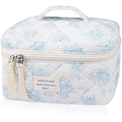 Gosect Large Makeup Bag, Cute Cosmetic Bag for Women Girls, Floral Coquette Aesthetic Toiletry Bag, Travel Make Up Organizer Bag (BDLH)