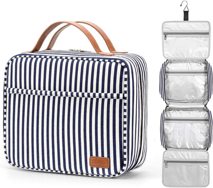 Bosidu Hanging Travel Toiletry Bag,Large Capacity Cosmetic Travel Toiletry Organizer for Women with 4 Compartments & 1 Sturdy Hook,Perfect for Travel/Daily Use/Christmas