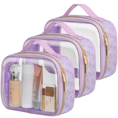 PACKISM TSA Approved Toiletry Bag - Clear Makeup Bag for Travel, Rose Pink