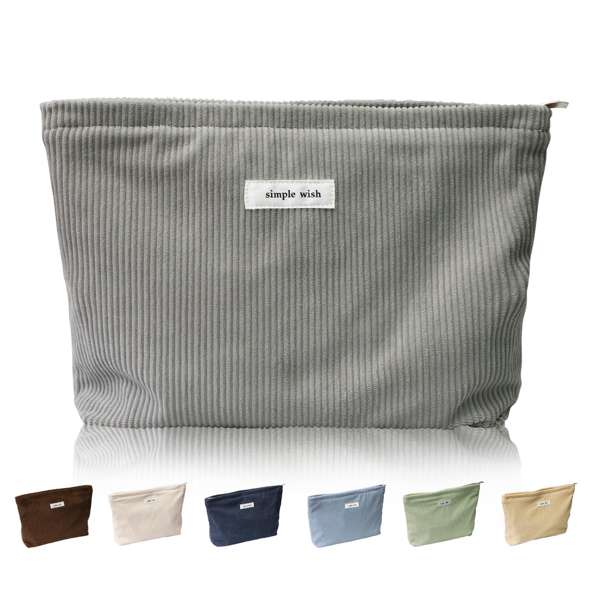 Wudygirl Makeup Bag for Women Travel Cosmetic Bag 10.5"x7.5" Beige
