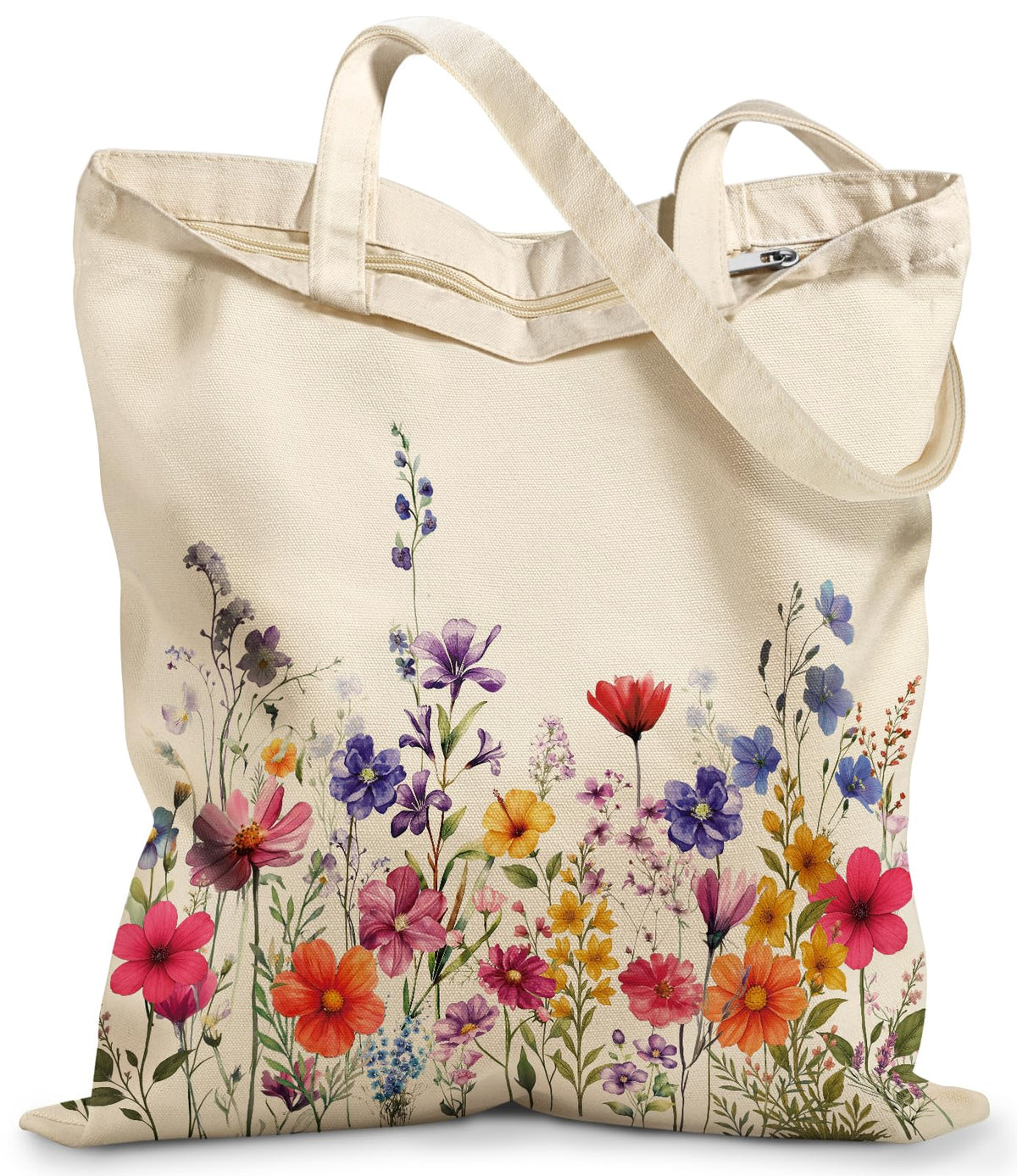 Miss Adola Canvas Tote Bag with Zipper for Women