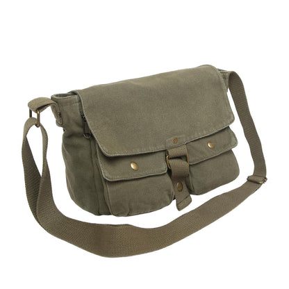 AFGWK School Vintage Canvas Messenger Bag for Men Crossbody Shoulder Bag Satchel Handbags