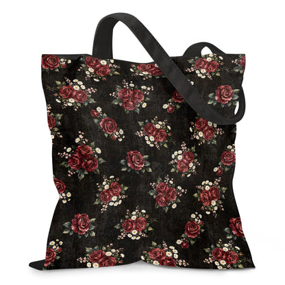 Aesthetic Canvas Tote Bag for Women - with Magnetic Snap Closure & Zipper Inner Pocket Reusable Bag for Shopping