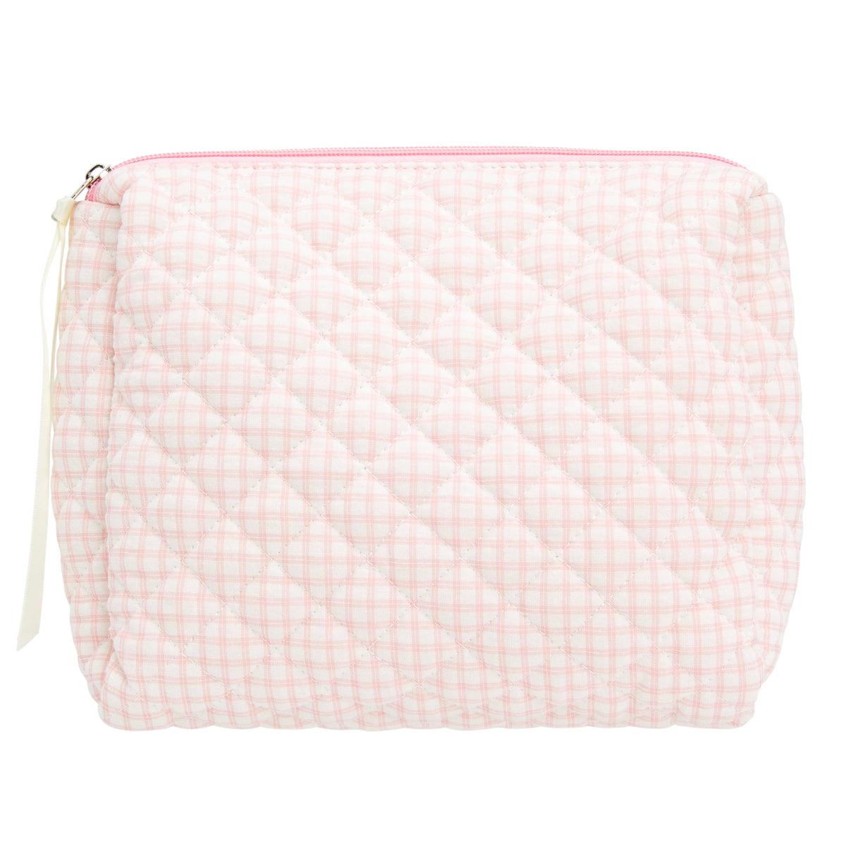 Quilted Makeup Bag for Women, Travel Cosmetic&Toiletry Bag,Gauze Heart