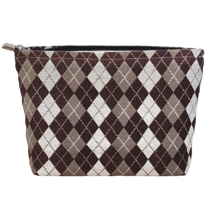 STARDW Leopard Makeup Bag Organizer Cosmetic Bags for Women and Girls,Travel Toiletry Bag Large Capacity Canvas Makeup Zipper Pouch, Purse Organizer Pouches (Brown Leopard)