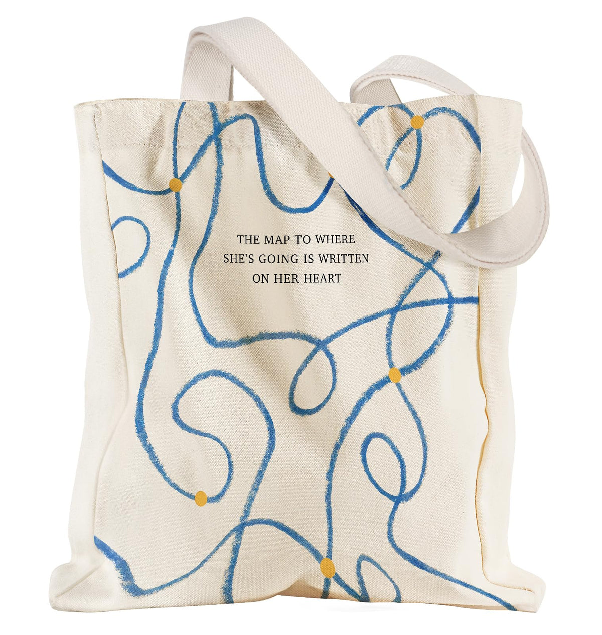 Miss Adola Aesthetic Heavy Canvas Tote Bag with Pocket for Women, Cloth Gusseted Totes Bag with Pattern for Shopping